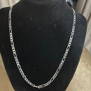 Classic Silver Figaro Chain Necklace